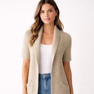 Roots 100% Cotton 3/4 Sleeve Knitted Cardigan